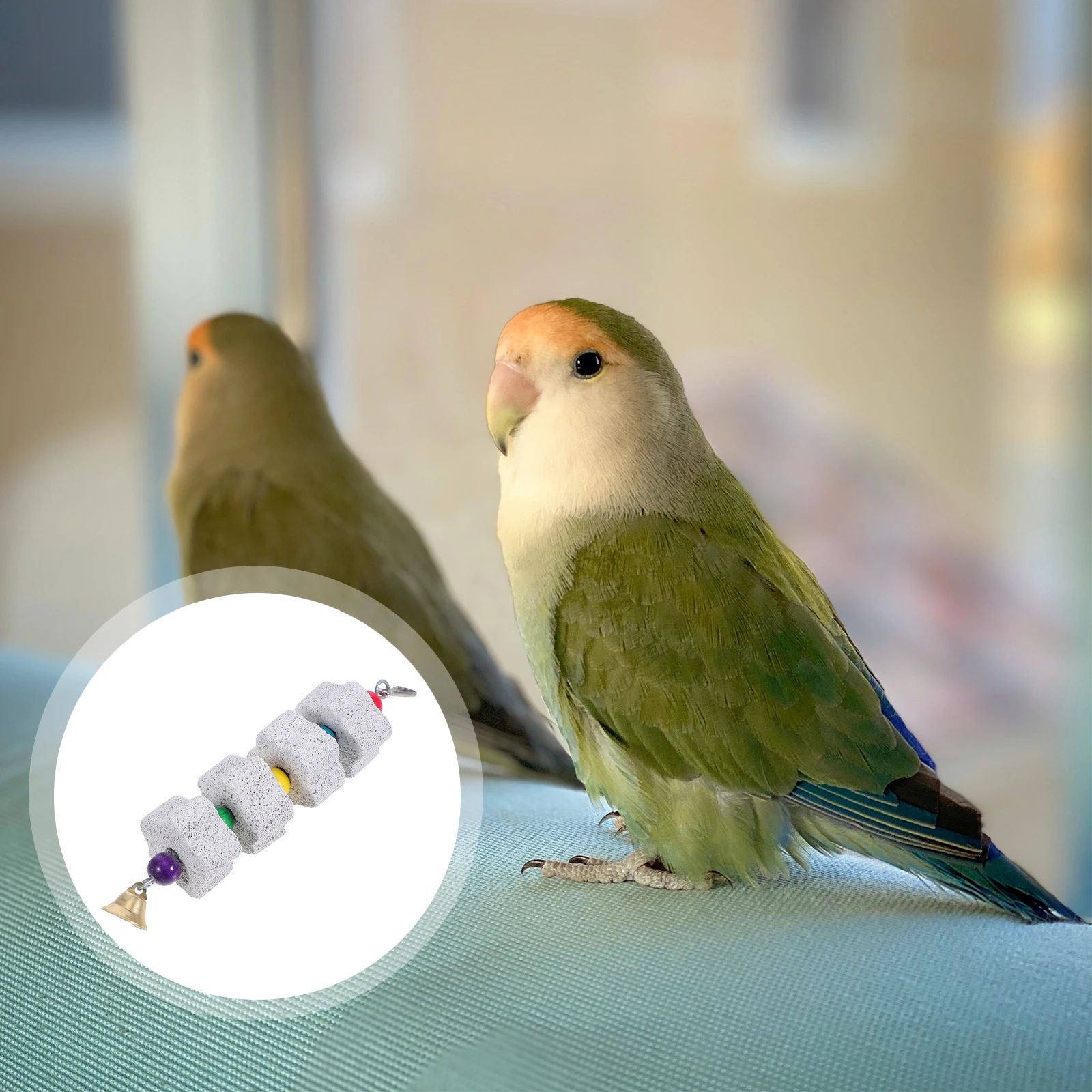 

Natural Chinchilla Squirrel Teeth Grinding Stone Parrot Beak Chew String Small Animal Dental For Hamsters Rabbits Oral Health