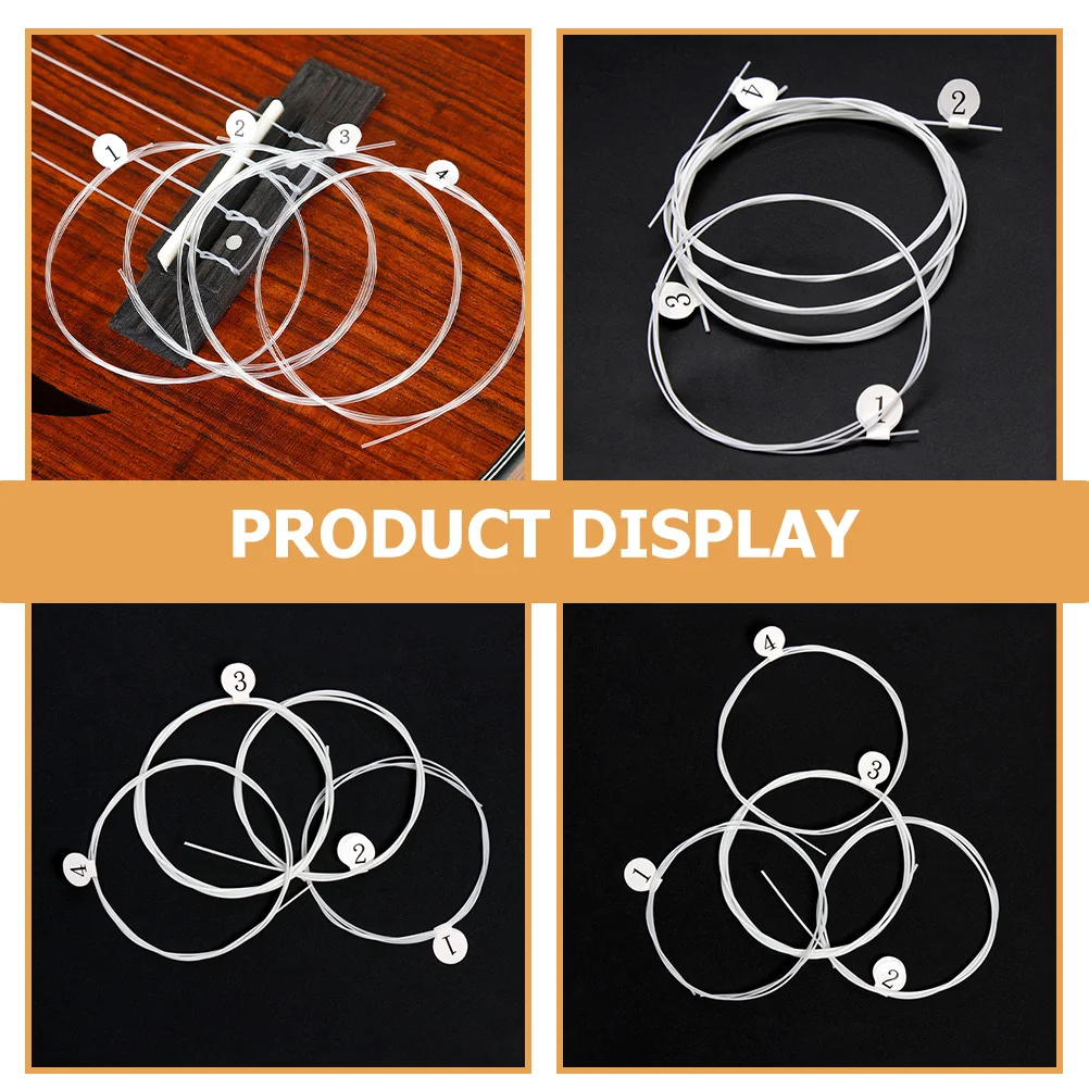 

4pcs Ukulele Strings Nylon String Set For Replacement Durable Clear Tone Sustain Sturdy Music Wire Instrument Accessories