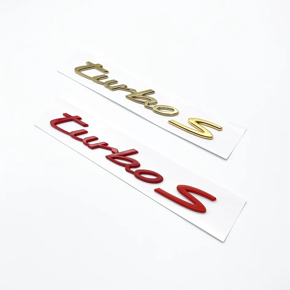 1pcs New Design 3D Metal Car Turbo S Boost Emblem Badge Sticker Decal Auto Bumper Tail Door Trunk Sticker Car Rear Accessorys