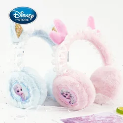 Disney Frozen Headband Earmuff Cute Cartoon Elsa Princess Girl Warm Earmuffs Winter Anti-Freezing Plush Ear Protectors