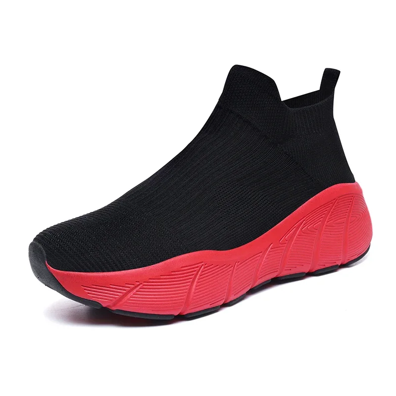 

Мужская и женская повседневная спортивная обувь с высоким берцем, дышащая, нескользящая, легкая, на плоской подошве, пара голых ботинок