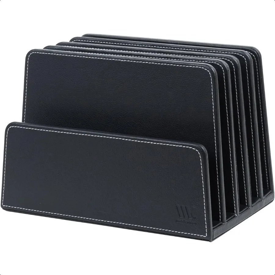 

Mobiion Executive Black Desktop File Folder Organizer and Paper Tray 5 Slot Dividers