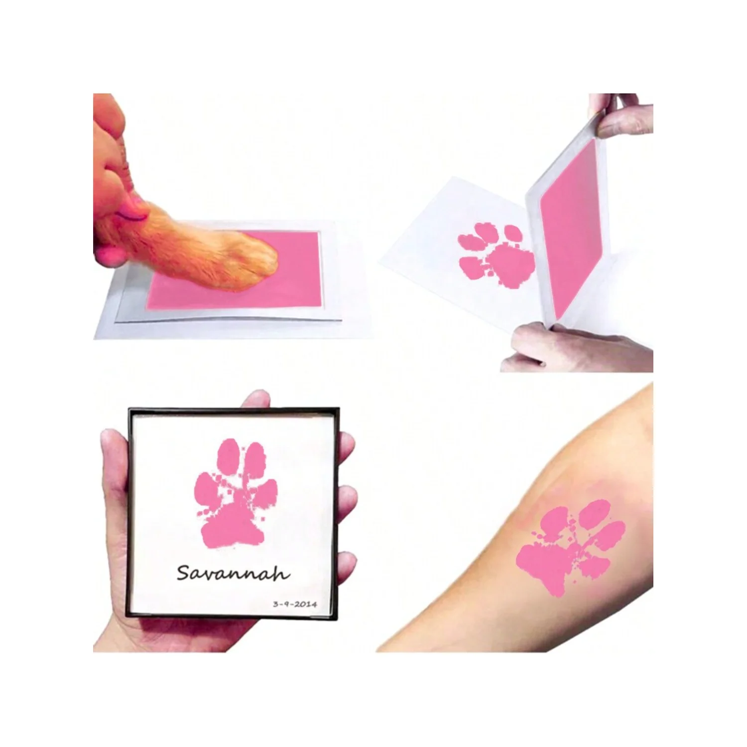 1PC Pet Paw Print Commemorative Pad, Hand-Free Touch Ink Footprint Pad, Photo Album Commemoration, Suitable For Pets, Growth Foo