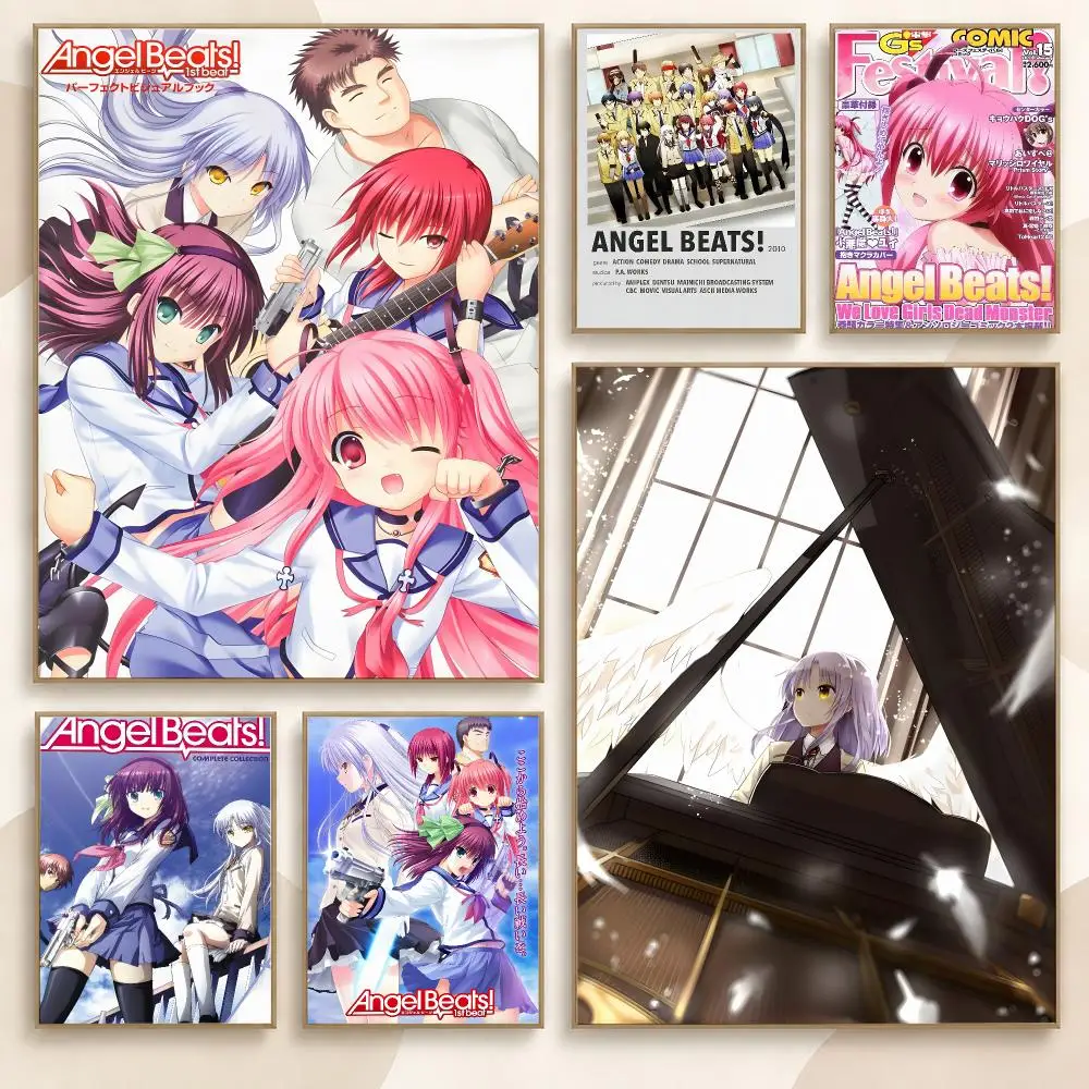 Angel Beats Manga Anime Retro Character Fan Series Poster Contemporary Wall Art Print for Bedroom & Living Room, Unframed