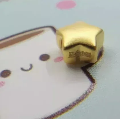 24k الذهب الخالص 999 مجوهرات اكسسوارات غرامة مجوهرات 24k الذهب الحقيقي دلاية شكل نجمة + قلادات الذهب عيار 18 قيراط للفتيات