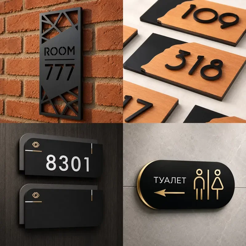 Wholesale Custom Stainless Steel House Plates, Personalized Logo Door Name Sign for Commercial Projects, Outdoor Wall Decor