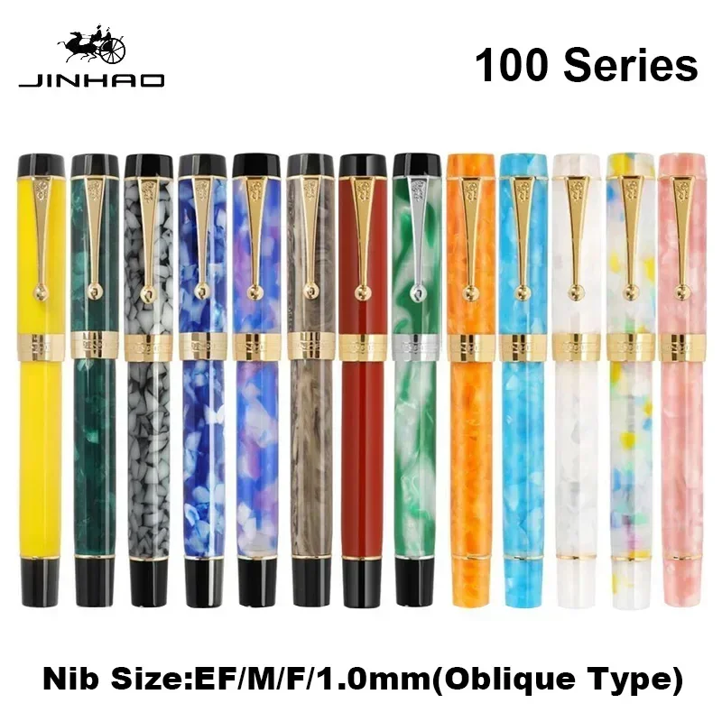 

Jinhao 100 Ручка перьевая прозрачная цветная полимерная роскошная ручка M/F/EF/1,0 мм фоторучка офисные и школьные принадлежности канцелярские подарки