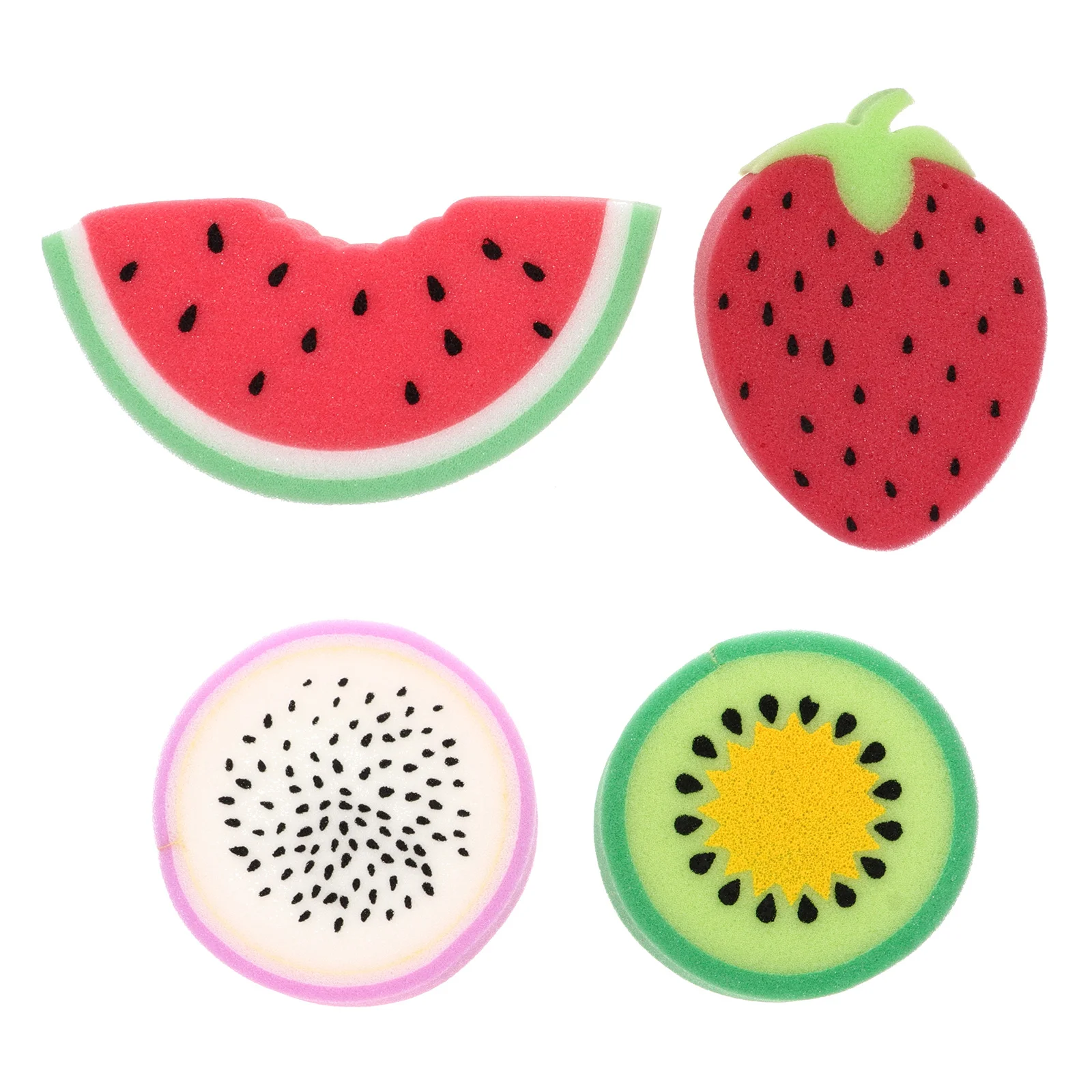 4 قطعة إسفنجة حمام على شكل فاكهة دش إسفنجة تقشير لطيفة إسفنجة غسيل ناعمة للجسم لـ
