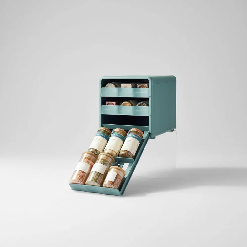 

Регулируемый выдвижной органайзер для специй с емкостью 18 бутылок и этикетками для хранения кухонного шкафа