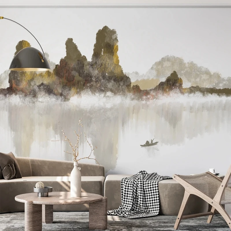 Custom 3D Photo Retro Ink Painting Landscape Wallpaper for Bedroom Living Room TV Background Waterproof Mural Creative Wall Art