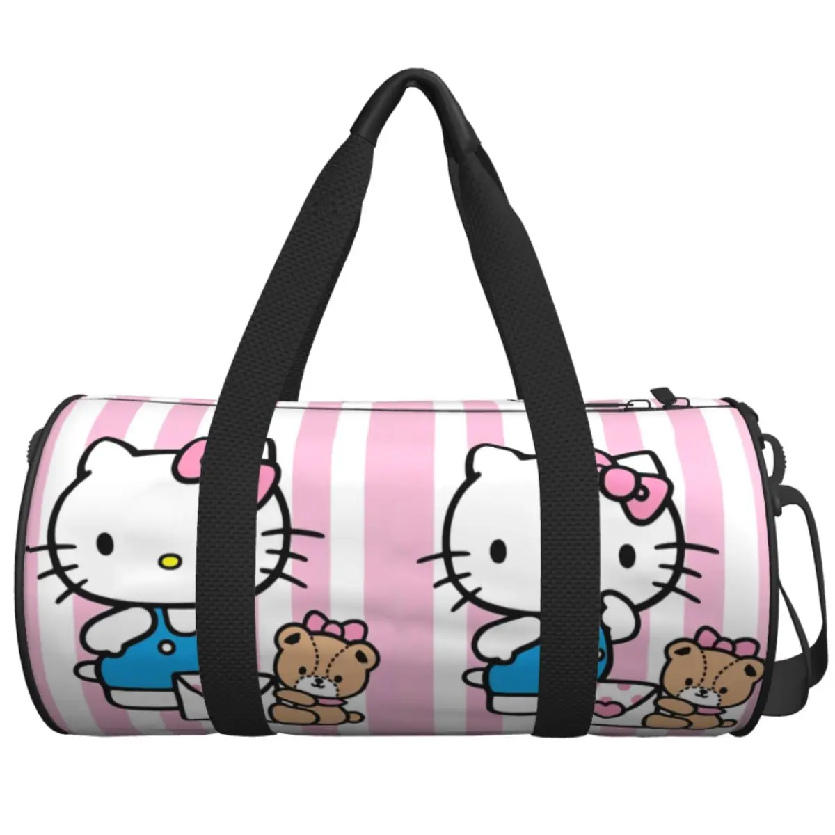 

Kawaii Hello Kitty Travel Bag Cute Cartoon Casual Sports Bags Large Cute Gym Bag Men Women Pattern Portable Fitness Bag
