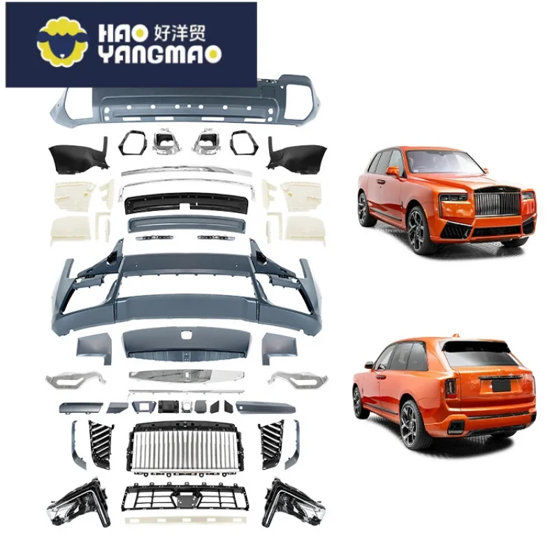 Suitable PP Material Body Kit for Rolls-Royce Cullinan 2018-2024 Upgraded 2025 Year Front Rear Bumper Headlight Car B