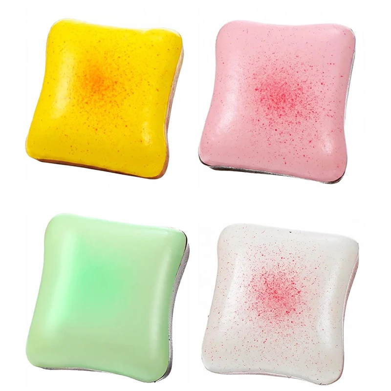 Squishy Butter Toast Bread Fidget Toys Soft Stress Relief Slow Rising Squeeze Stress Ball Toys ASMR Sensory Anti Stress Toy