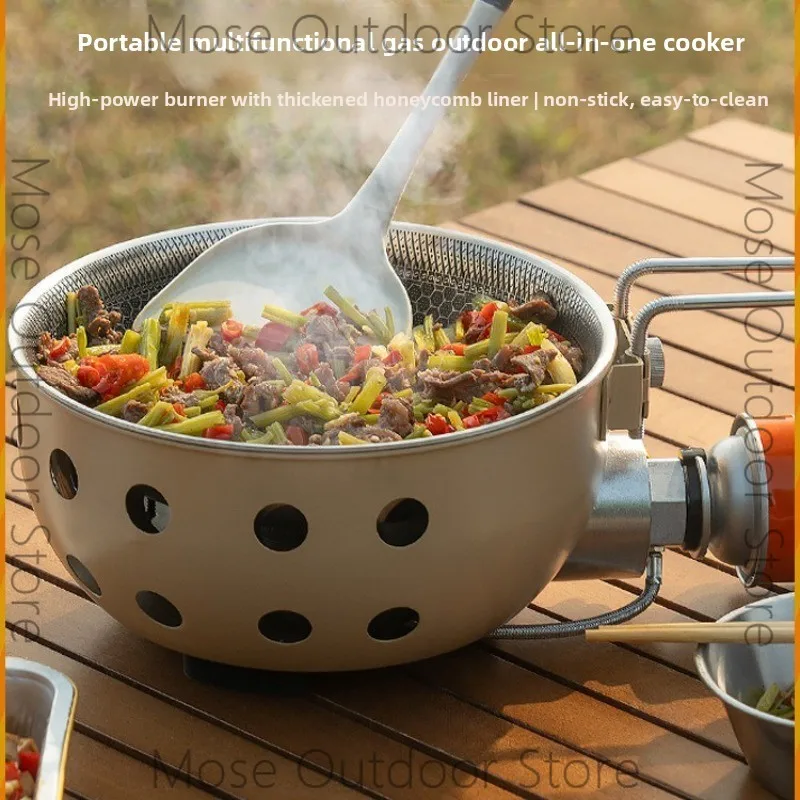 Internet celebrity portable outdoor cassette stove cooking rice stir-fry artifact camping picnic fishing multifunctional outdoor