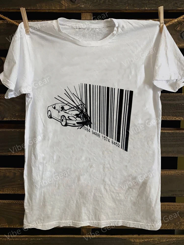 

Retro Punk Rock Style-Classic Car&Stripes Print,100% Cotton Short Sleeve Vintage Old School Graphic Design men's T-shirt.