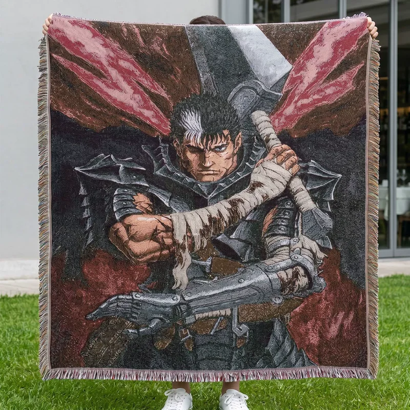 Anime Cotton Handmade Woven Blanket Rug Throw Tapestry Home Decoration Kids Girl Boy Customized Birthday Gift New Year 130x160cm