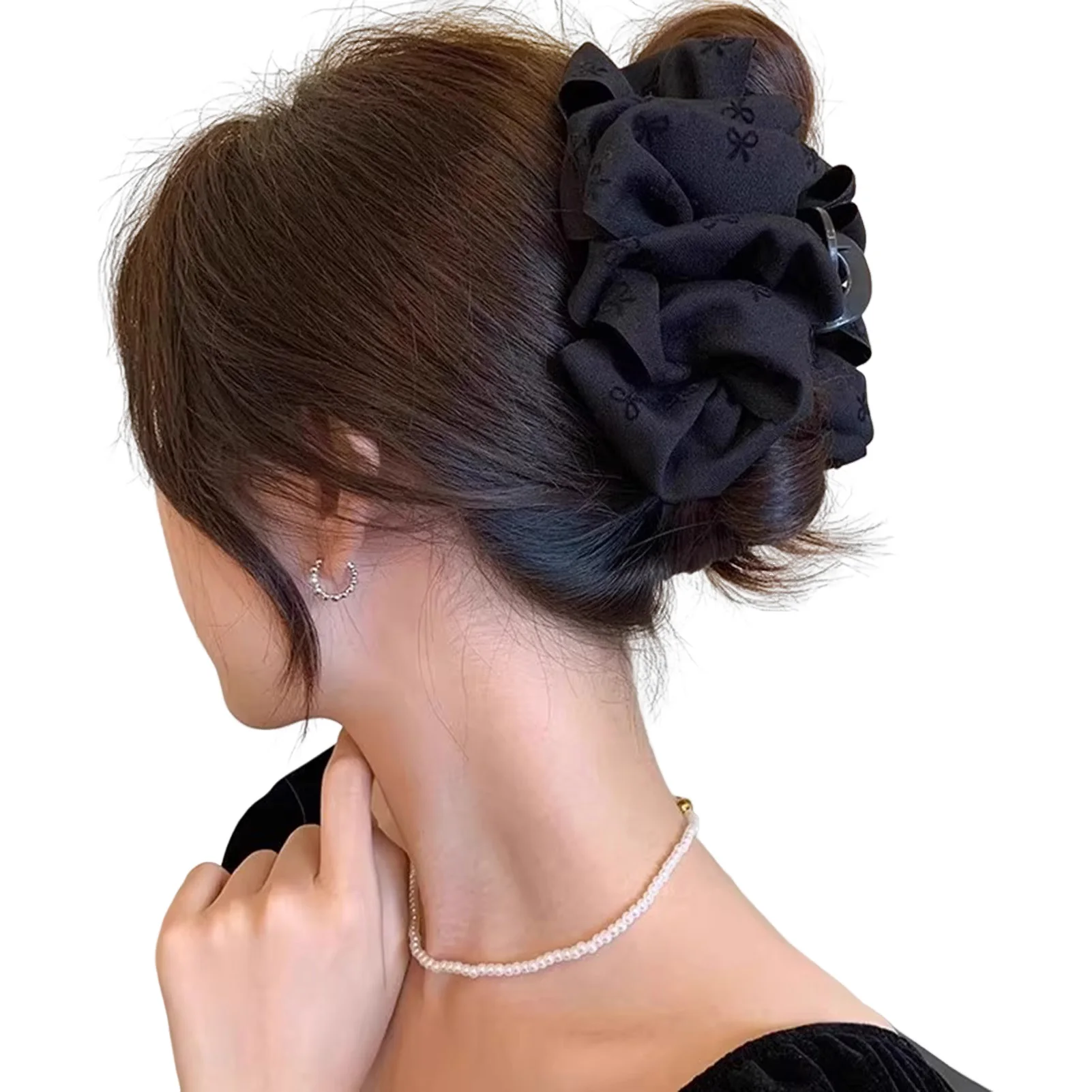 Women Elegant Three Layers Large Chiffon Bow Hair Claw Sweet Hair Decorate Headband Hair Claw Clip Fashion Hair Accessories