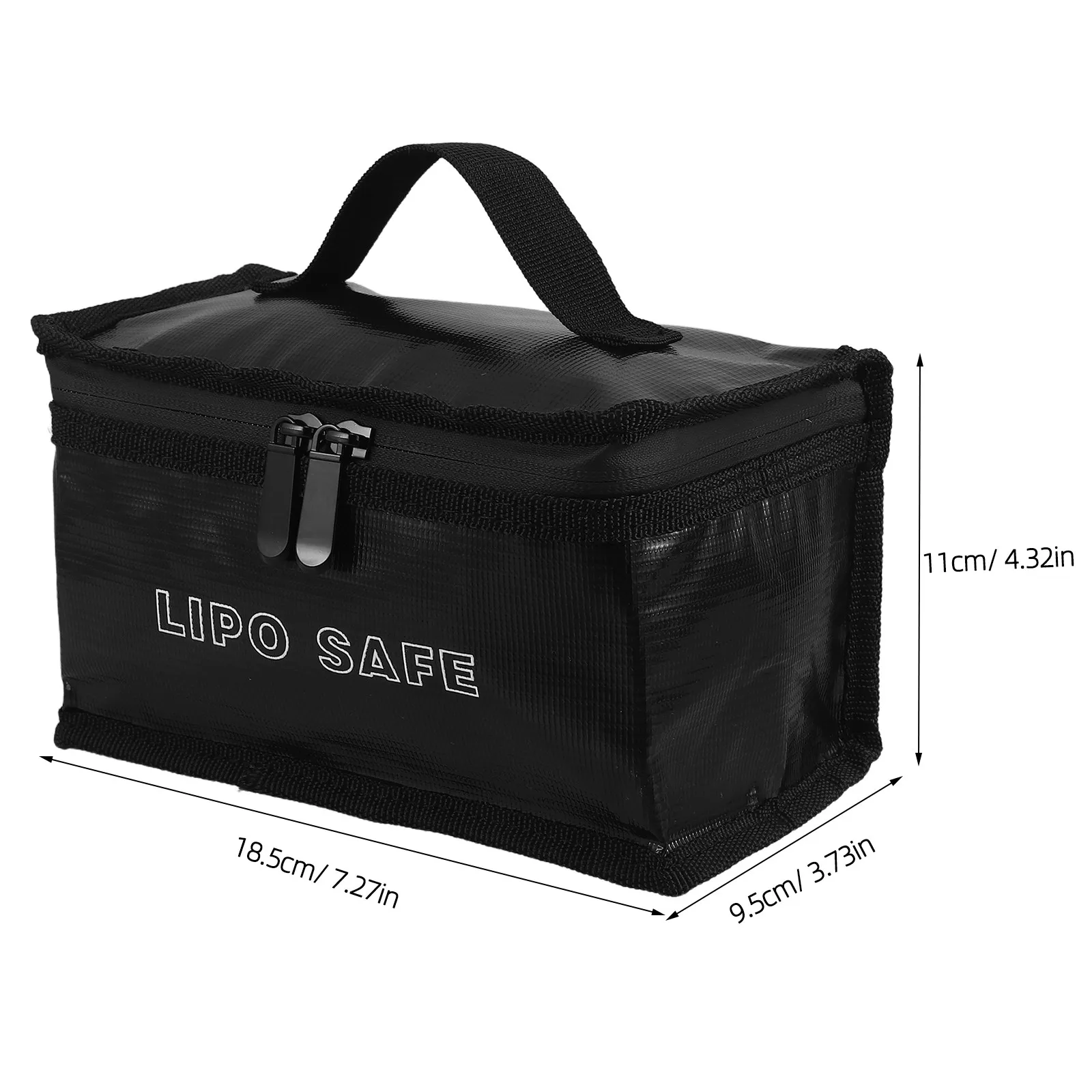 Lipo Battery Bag Fire Retardant 7.3x4.3x3.3 Inch Explosionproof Storage Pouch Safety Charging Case