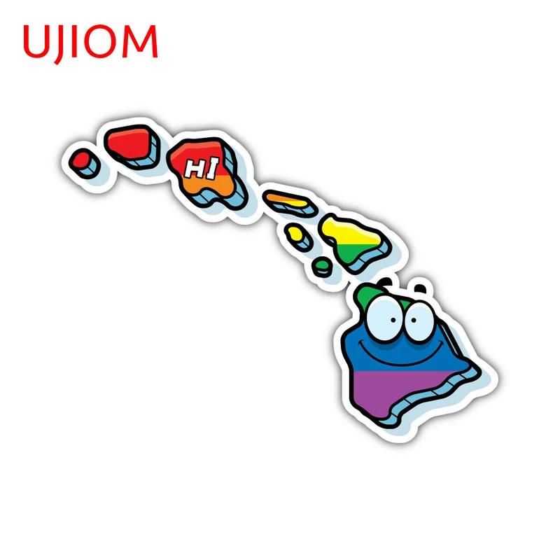 UJIOM Smiley Map Rainbow LGBT Flag Wall Sticker Fashion Novelty Sunscreen Vinyl Decal Interesting Kitchen Murals Decoration