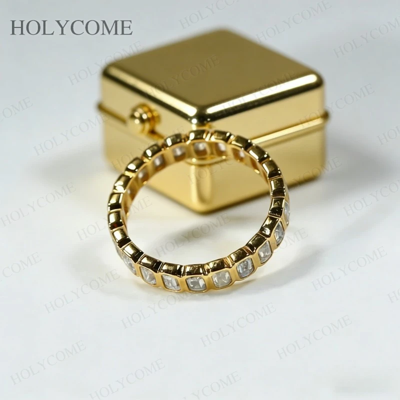 

Кольцо с муассанитом цвета D, 2x3 мм, изумрудной огранки, VVS1, из стерлингового серебра 925 пробы, модное классическое ювелирное изделие, подарок на годовщину для женщин и мужчин