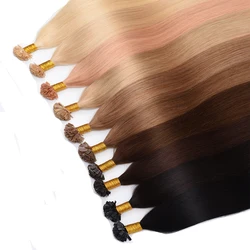 Russo Pré Bonded Extensões De Cabelo Ponta Plana, 1.0g por Strand Queratina Extensões De Cabelo De Fusão