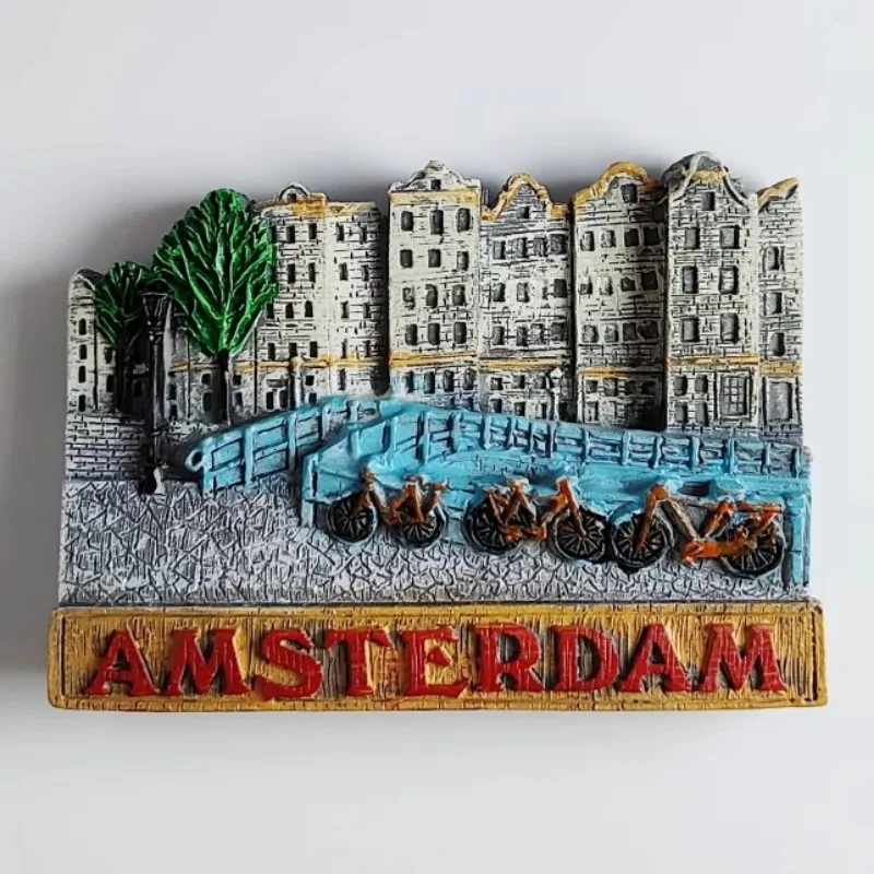 Imán de nevera de Holanda, recuerdos turísticos de Países Bajos, pegatinas de nevera de viaje, decoración del hogar, regalos de boda, pegatinas de nevera de Países Bajos