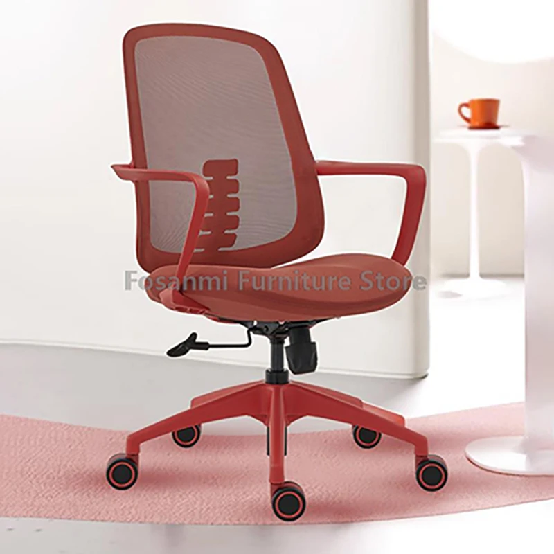 Ergonomischer Computerstuhl mit gewölbten Armlehnen, verstellbarer Komfort-Büroschreibtischstuhl aus Netzstoff, Schaukel-Gaming-Stuhl mit Lordosenstütze