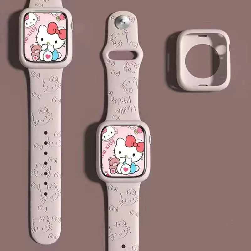 Hello Kitty Series Apple Watch inciso Cartoon Print cinturino di ricambio in Silicone Apple Hot off the shelf inventory Cartoon Cute