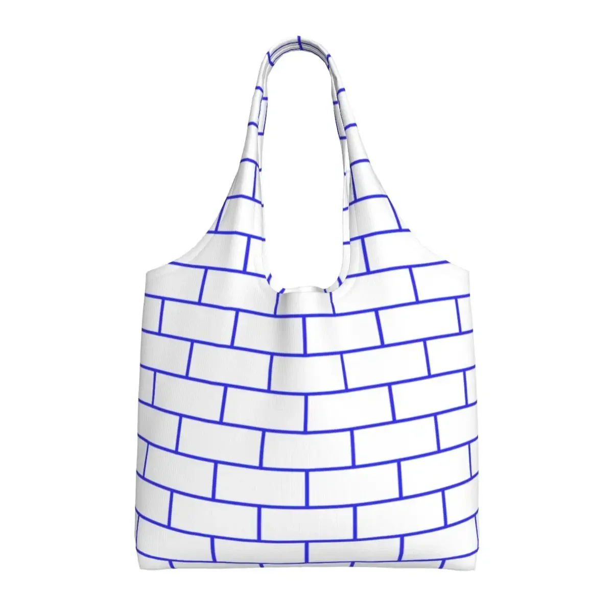 Brick House Horizontal Blue Grocery Tote Shopping Bag Street Mmural Art Eldridge Canvas Shopper Shoulder  Capacity Handbag