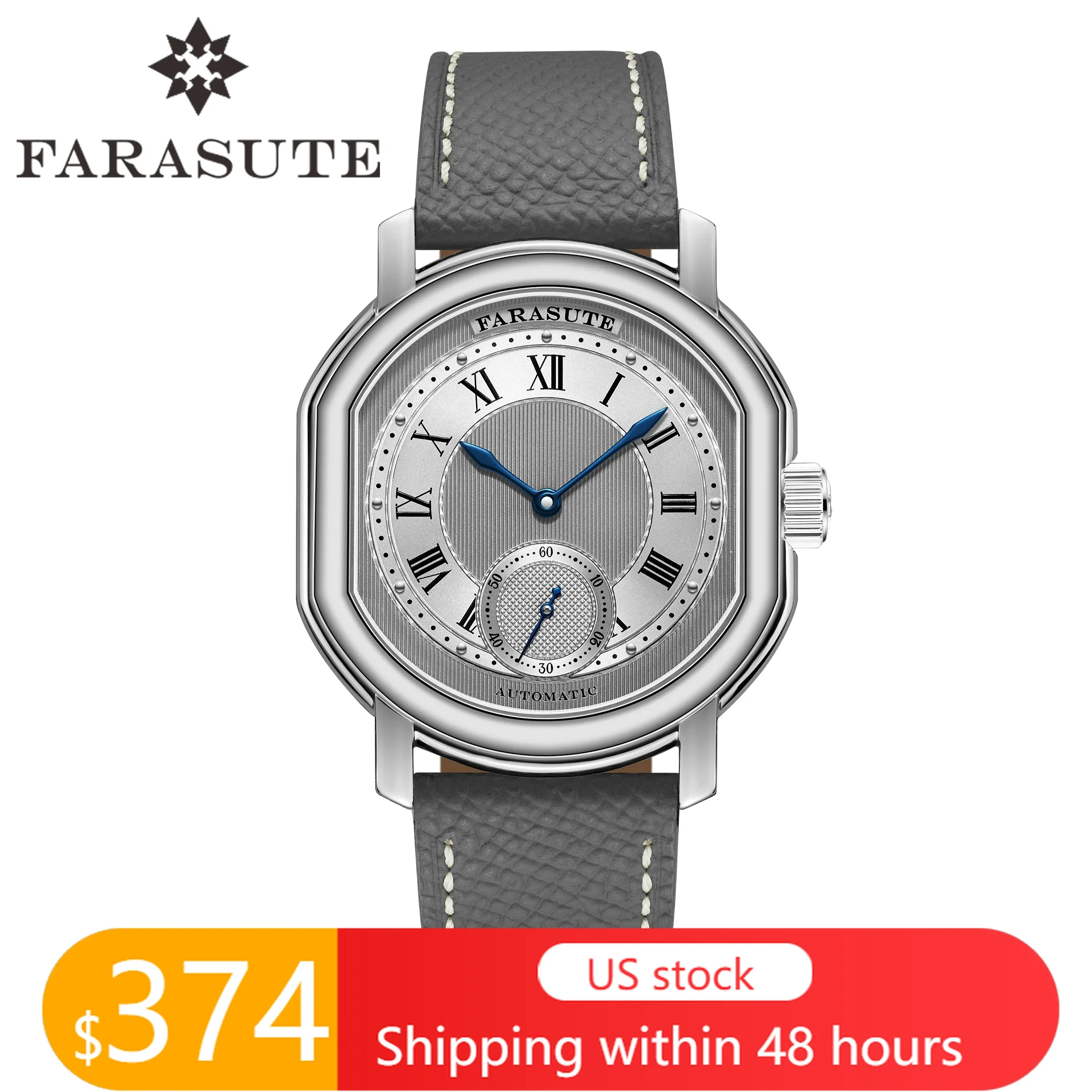 FARASUTE 38mm Luxury Retro Men's Watch  Peacock Custom Mechanical Movement 5ATM Waterproof Sapphire Men's Watch Relogio