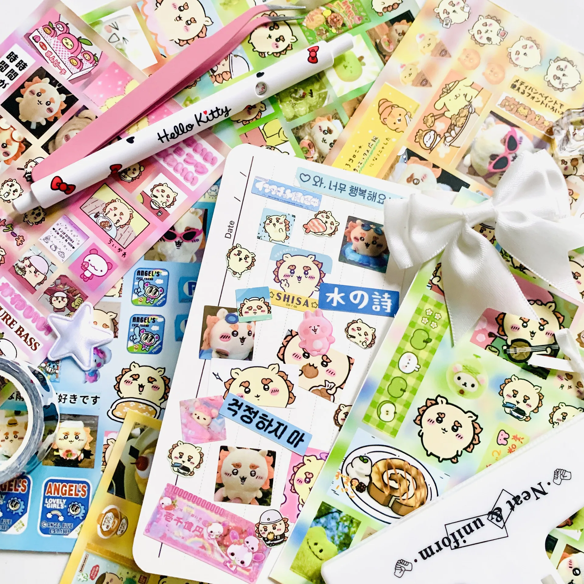 Chiikawa Die Cut Stickers, Usagi Chestnut Bun Pattern Waterproof Decals, DIY Journal Decorative Sticker Supplies