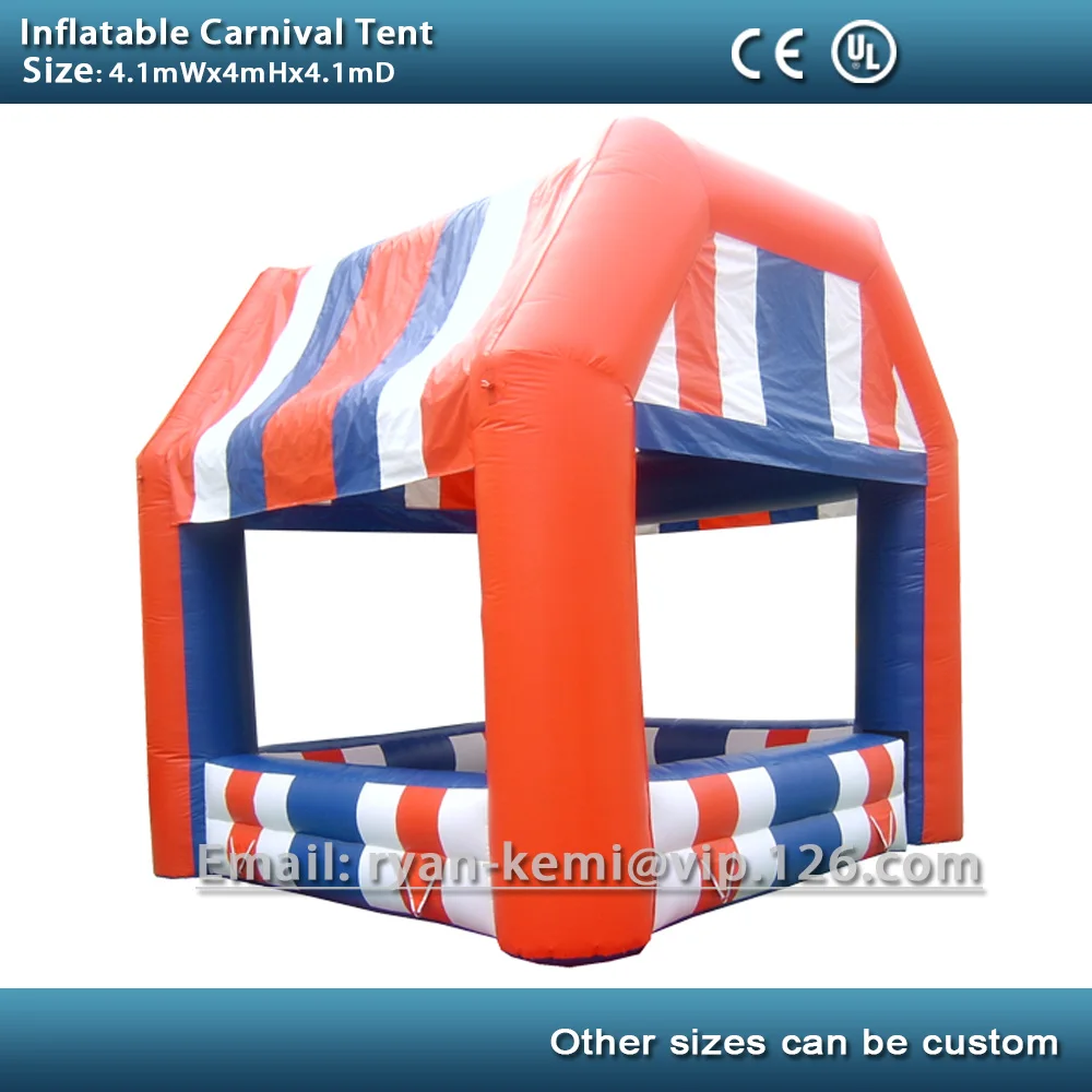 4.1m Red Blue Inflatable Carnival Beverage Snacks Sale Booth Outdoor Portable Marquee Exhibition Tent For Display Advertising