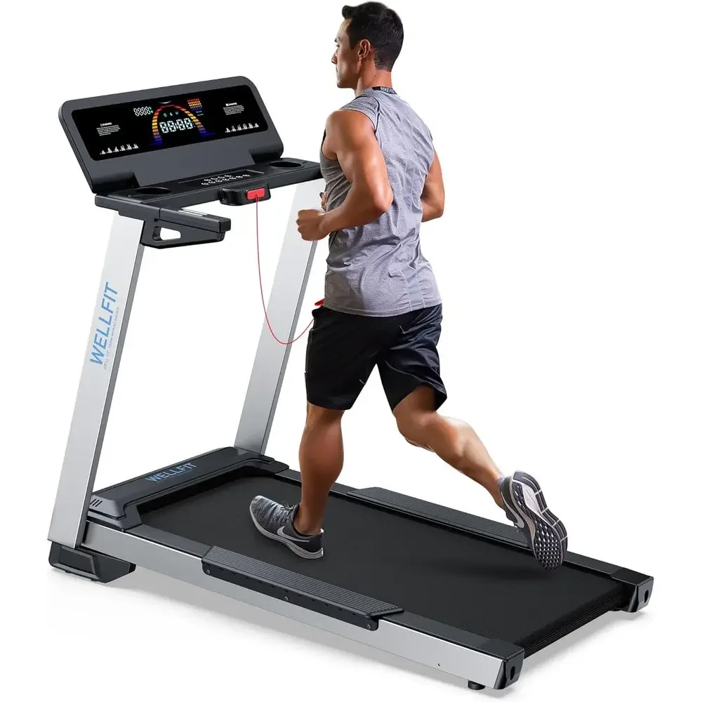 Heavy-Duty Treadmill with 2-Level Incline, Pulse Sensor, 4.0 HP, 10 MPH, 450 lbs Capacity, 20 x 45 Running Surface, Bluetooth &