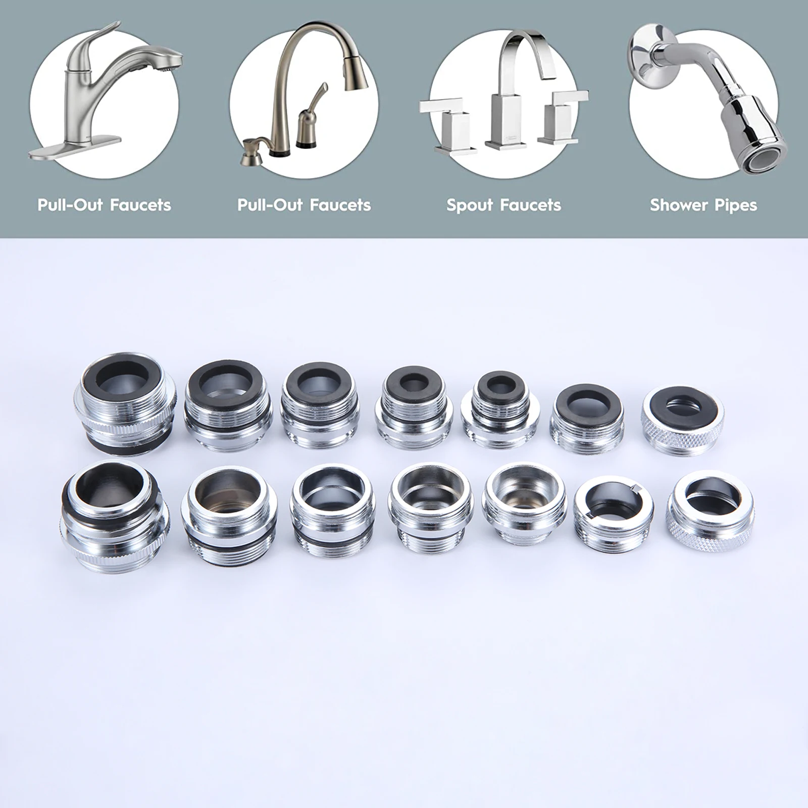 Bathroom Kitchen Sink Aerator Adapter Male/Female Faucet Adapter to Connect Garden Hose/Water Filter/Standard Hose via Diverter