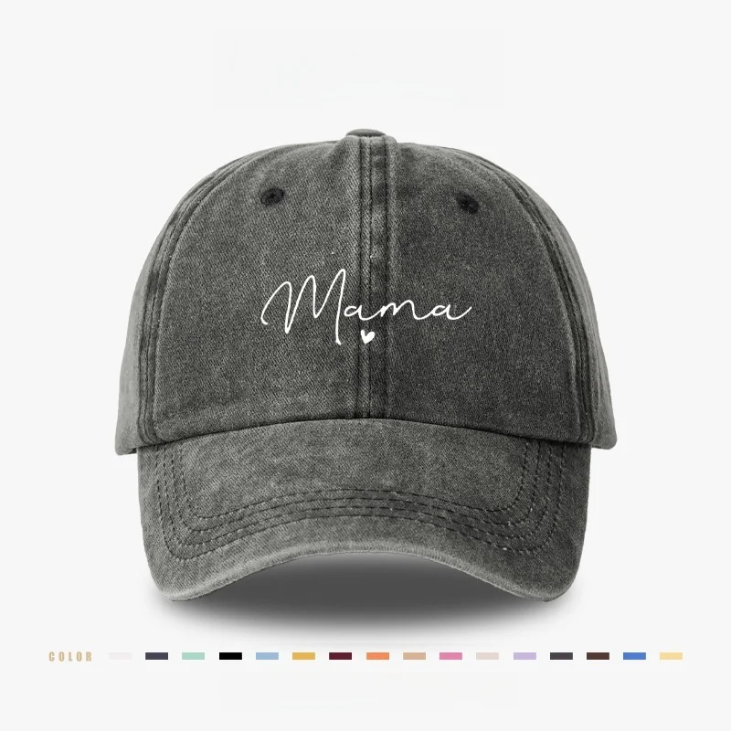 Neue bedruckte herzförmige Buchstaben „Mama“ sind modische und vielseitige Baseballkappen, die für den täglichen Outdoor-Casual geeignet sind