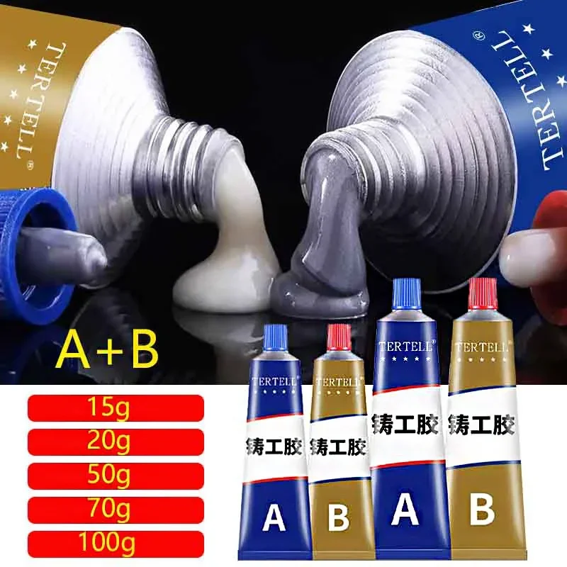 

Strong Metal Repair Glue High Strength Cold Welding Glue Magic Plastic Repair Casting Adhesive Heat Resistance AB Glue Sealant