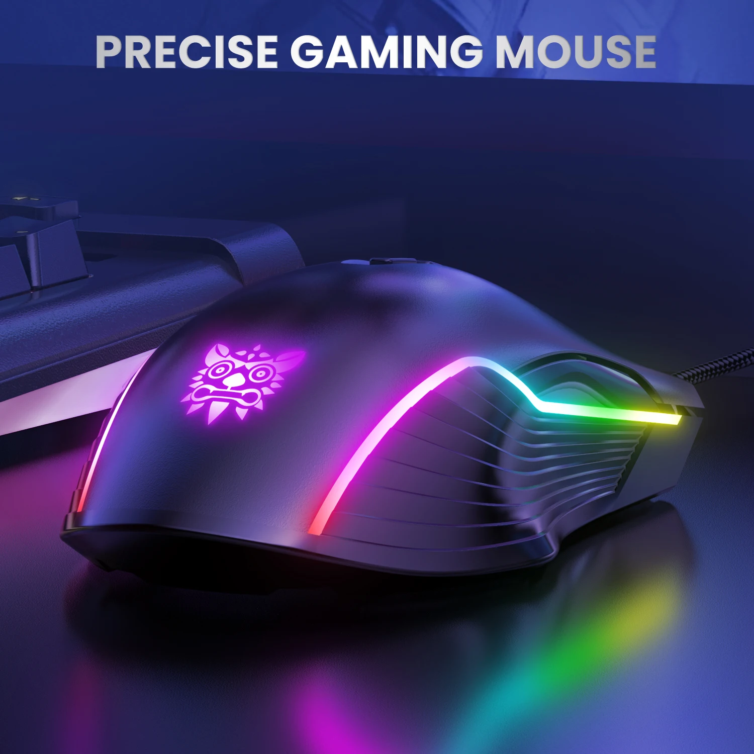 ONIKUMA Programming Buttons Dynamic RGB Ergonomic Design Mice Gaming Mouse Adjustable 6400 DPI 6 7 for Laptop PC Gamer