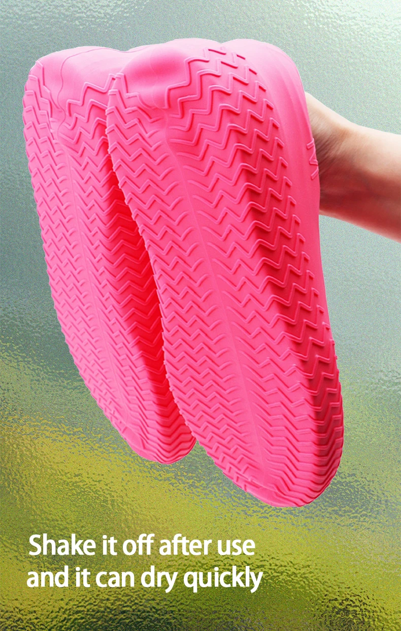 Silikon Wasserdichte Schuhüberzieher für Kinder und Erwachsene, Verschleißfeste Tragbare Regenschuhüberzieher, 1 Paar – Detail 4