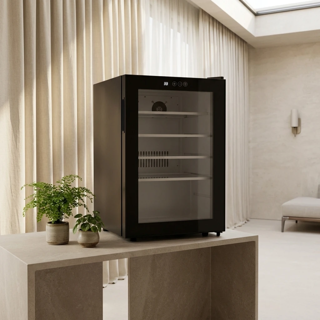 Adjustable Temperature Thermoelectric Frost Free Mini Fridge Portable Cooler for Beverage Storage