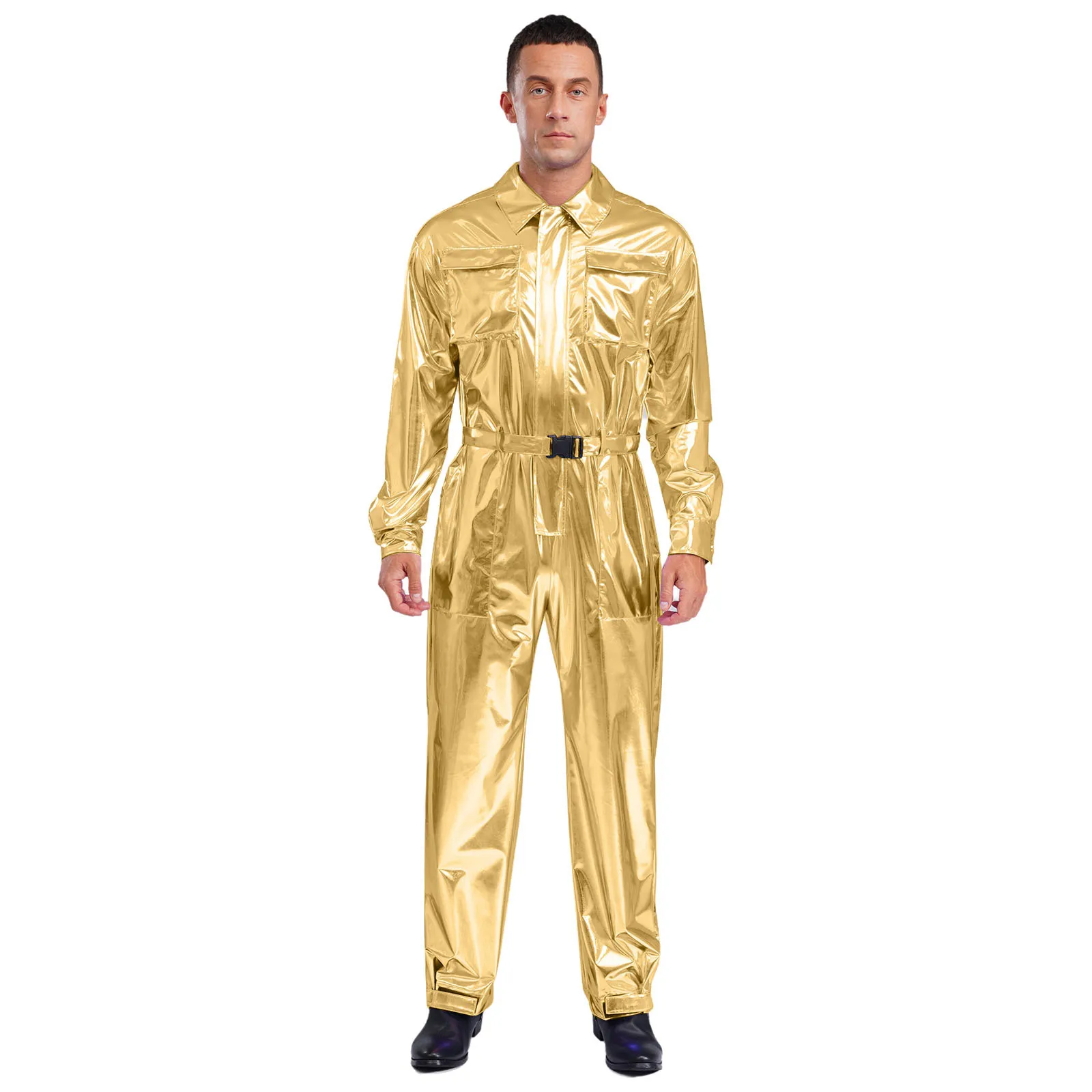 

Halloween Astronaut Outer Space Cosplay Bodysuit Men's Holographic Fashion Jumpsuit Halloween Astronaut Party Role Play Costume