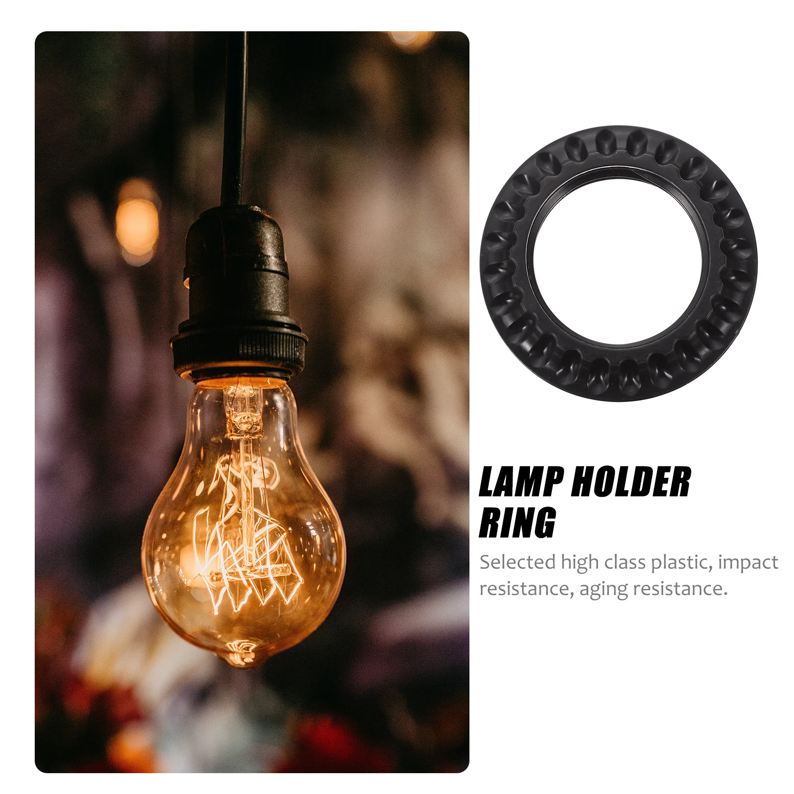 

Threaded E27 Lamp Holder Ring Plastic Base Socket Replacement Shade Fixing Fixture Accessory Ring Mount Lock Support