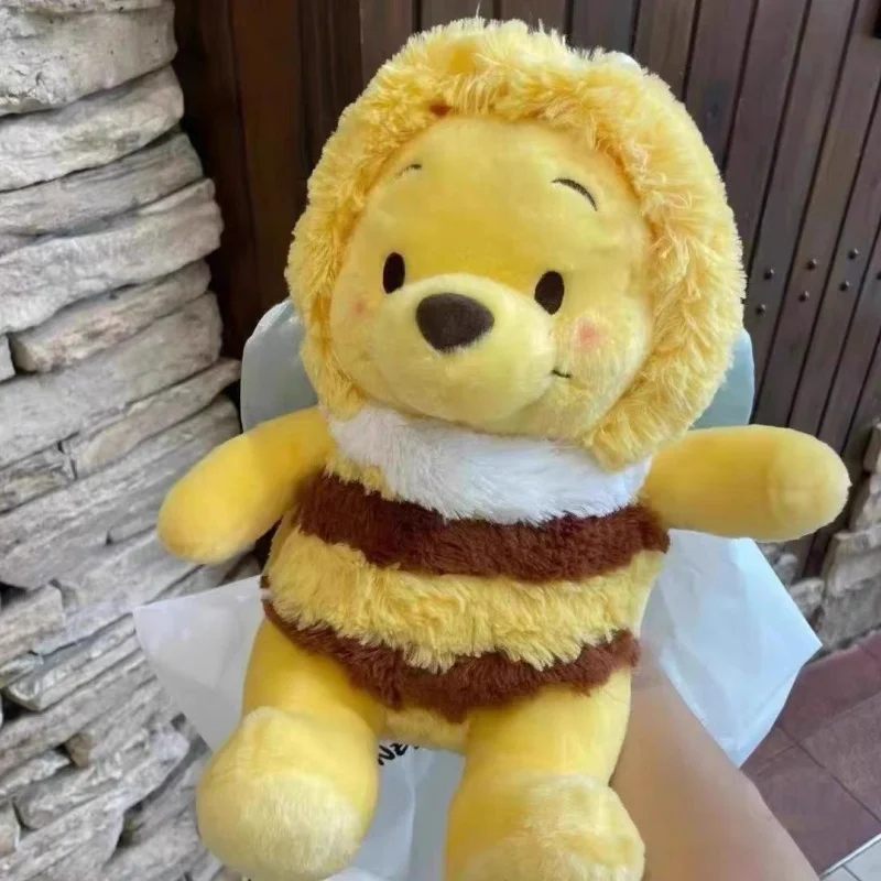 25cm Genuine Disney Bee Winnie The Pooh Plush Toys Pillow Kawaii Anime Bear Stuffed Doll Toys For Children'S Birthday Xmas Gift