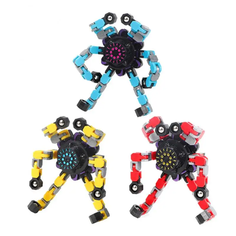 Fingertip Spinner Children Kids Antistress Decompression Chain Toys Stress Relief Spinning Rotating Deformed Gyro Toy Gifts