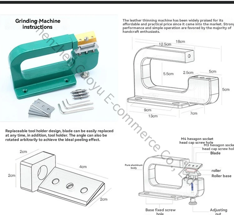 Manual DIY Leather Art and Goods Skinning Tool, Leather Strip Thinning and Skinning Machine Leather Thinning Machine