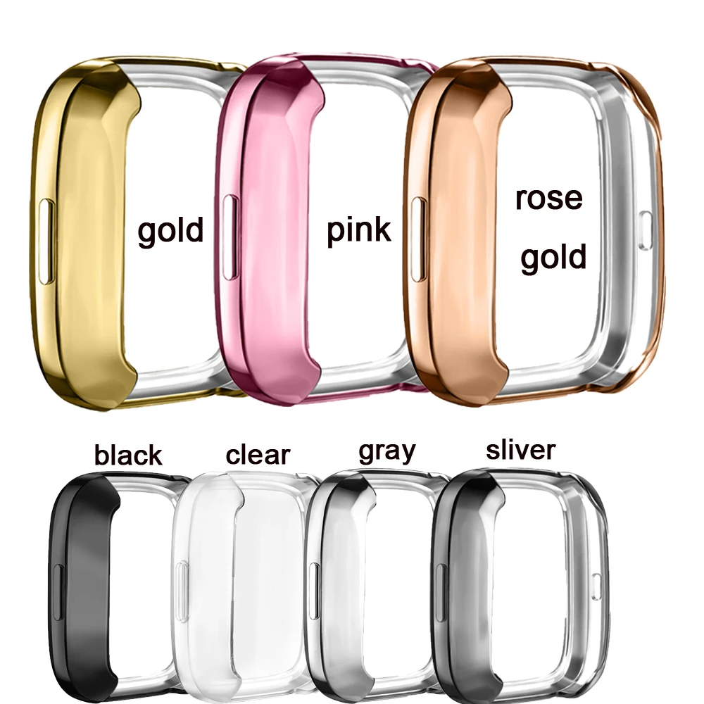 Protector de pantalla de Tpu para Fitbit Versa 2 Versa 3 Versa Lite, carcasa impermeable para reloj inteligente, cubierta de parachoques para Fitbit Versa Sense