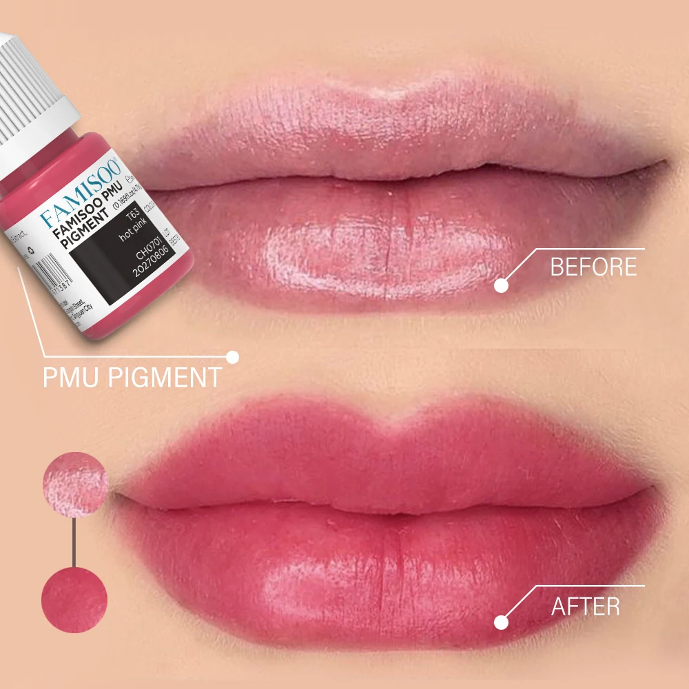 FAMISOO 5 ミリリットルカラータトゥー Microblading ペイントインク顔料半永久ボディアート眉毛リップアイライナーメイクアップ製品