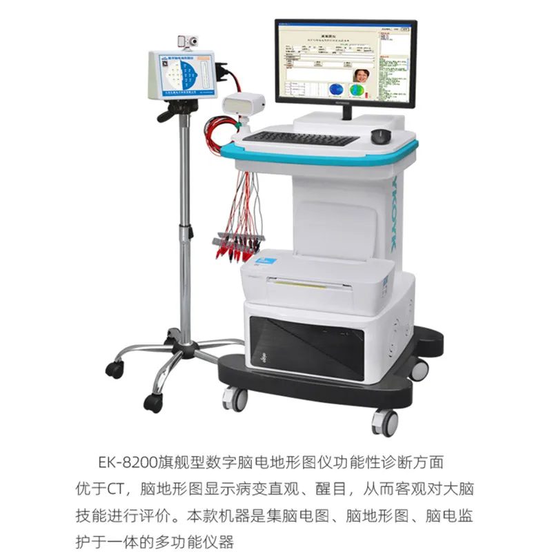 Detector do EEG de Digitas com mapa topográfico do EEG, análise de dados do EEG