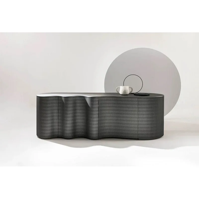 

Italian light luxury wave curved dining side cabinet simple wind storage cabinet Nordic entrance cabinet decorative TV cabinet