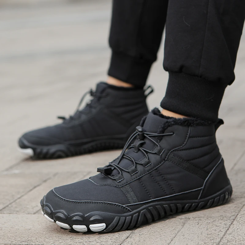 أحذية الخوض إمرأة رجل الحد الأدنى الشتاء الثلوج الأحذية الدافئة الكاحل الجوارب مع قوس دعم صفر قطرة وحيد واسعة تو صندوق Zapatos #5