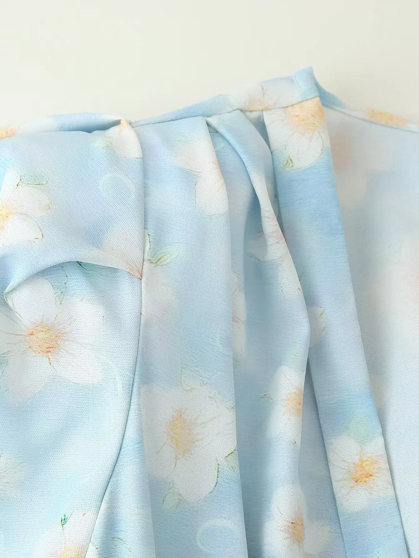 Robe florale à volants et perles pour femmes, tenue élégante pour invités de mariage, col en v, mode de fête, manches bouffantes, 2025